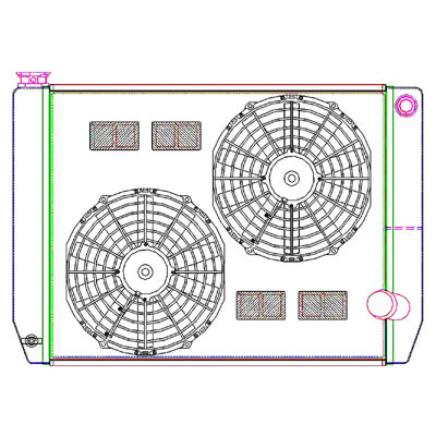 All Chevy, Dodge Racer Griffin Aluminum Radiator - Part Number 1-58242-F